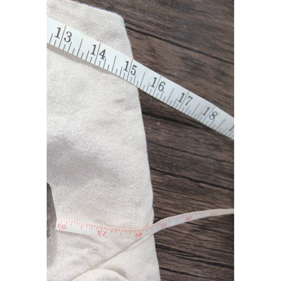 Alix Women's Ruffle Shorts Metallic Shimmer Linen Blend Silk Size US 10 - Picture 9 of 9